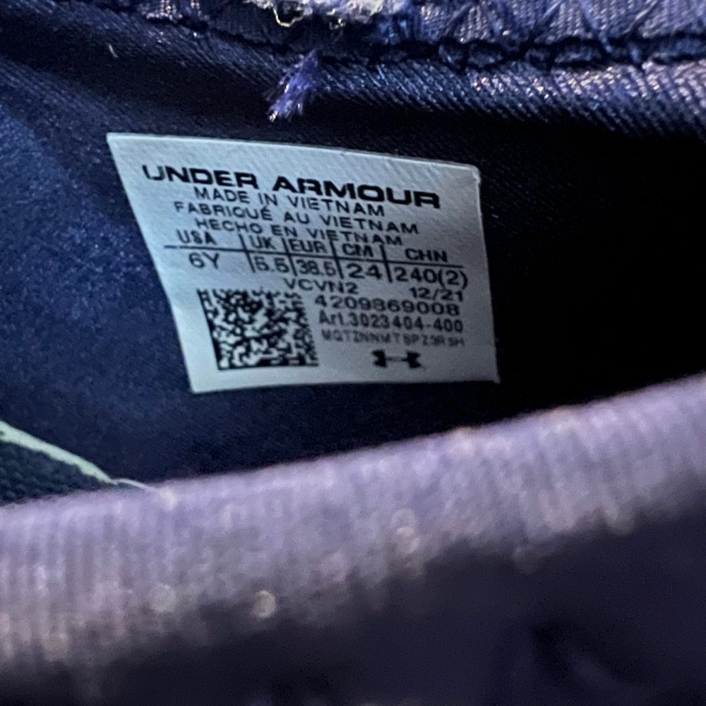 Under Armour Girls Mojo 2 Floral Running‎ Shoes Navy Pink Purple 6Y 3023404-400 - Picture 4 of 4